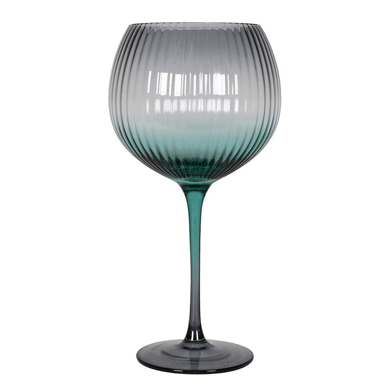 Emerald Ribbed Gin Glass