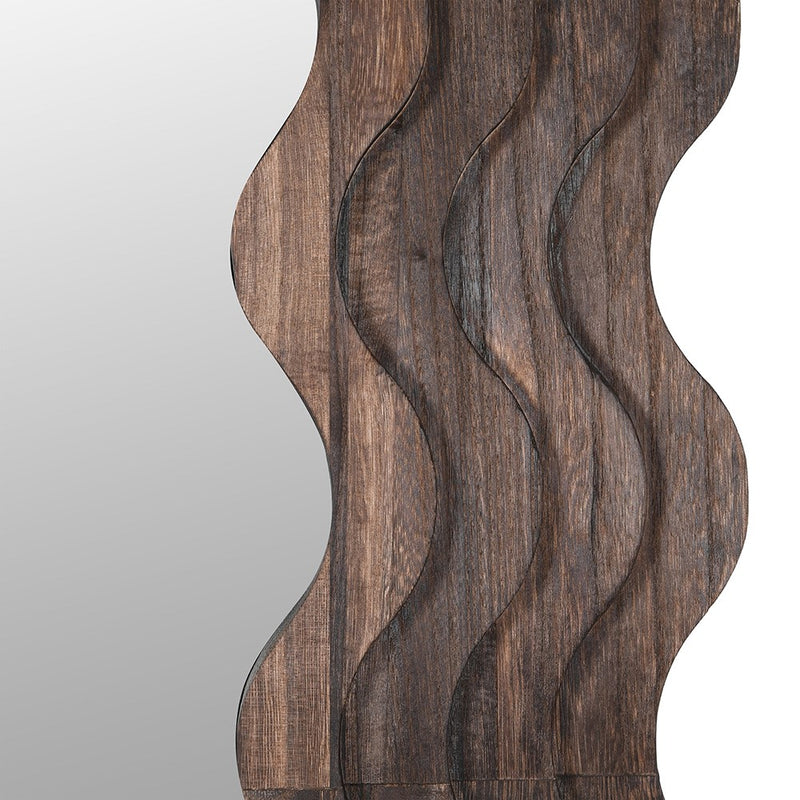 Paulownia Wave Wood Mirror
