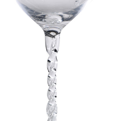 Twisted Stem Clear Red Wine Glass