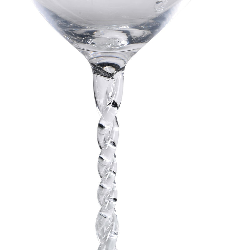 Twisted Stem Clear Red Wine Glass