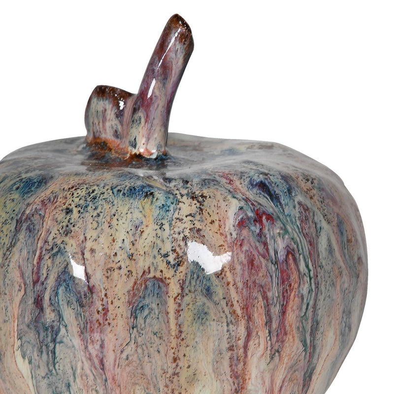 Brown Ombre Glaze Apple Ornament