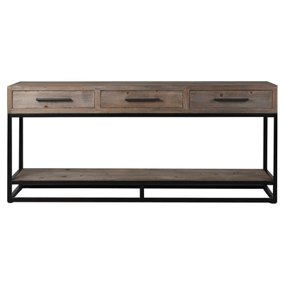 Iron & Pine 3 Drawer Console Table