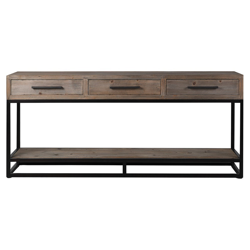 Iron & Pine 3 Drawer Console Table