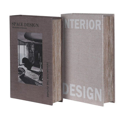 S/2 Neutral Interior Design Book Boxes