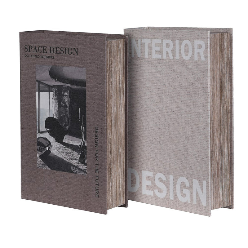 S/2 Neutral Interior Design Book Boxes