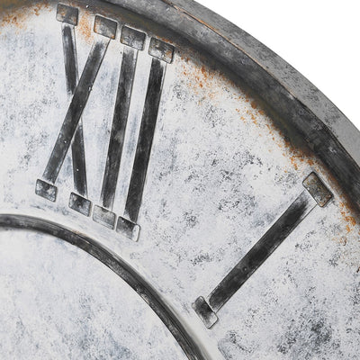 Roman Numerals Distressed Metal Clock