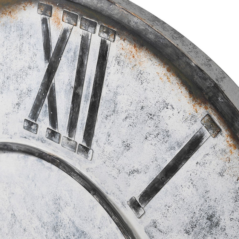 Roman Numerals Distressed Metal Clock