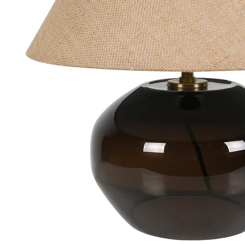 Sepia Table Lamp With Sloped Jute Shade
