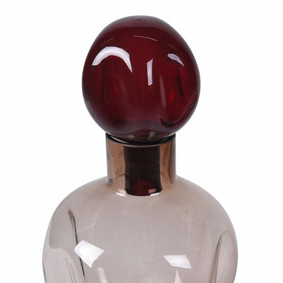 Small Glass Red Tint Bottle Vase