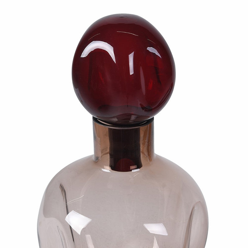 Small Glass Red Tint Bottle Vase