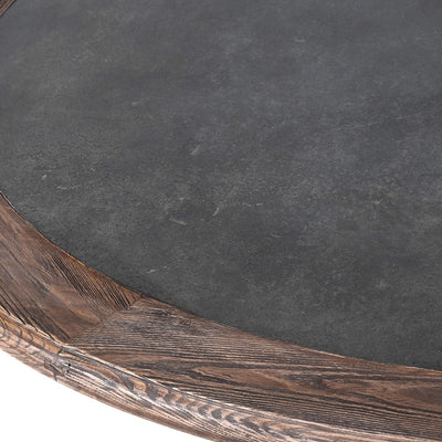 Reclaimed Elm & Zinc Top Round Dining Table