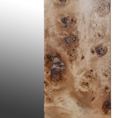 Beige & Brown Burl Arched Mirror