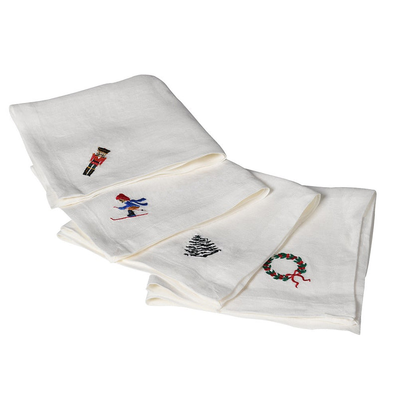 S/4 Christmas Linen Napkin