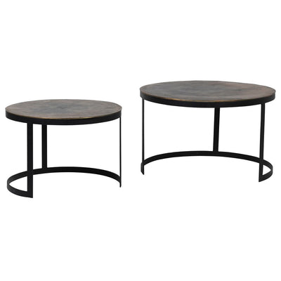 S/2 Antique Brass Nesting Tables