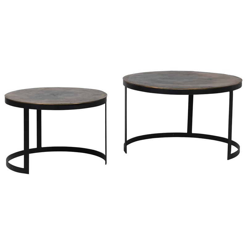 S/2 Antique Brass Nesting Tables