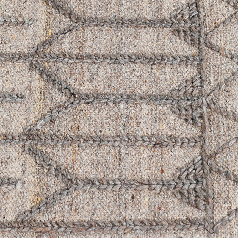 Neutral Geometric Wool Rug 152x210cm