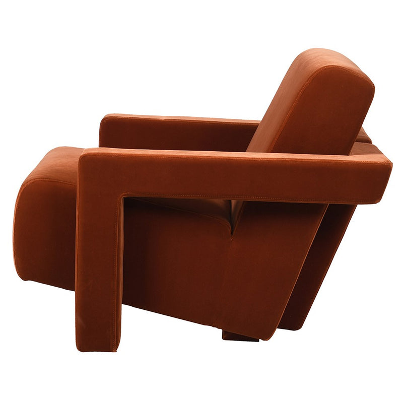 Burnt Sienna Velvet Armchair