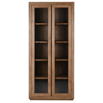 Recycled Elm Glass Door Cabinet