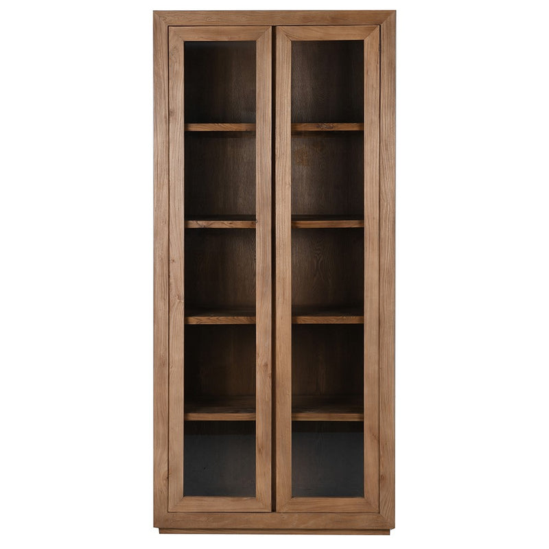 Recycled Elm Glass Door Cabinet