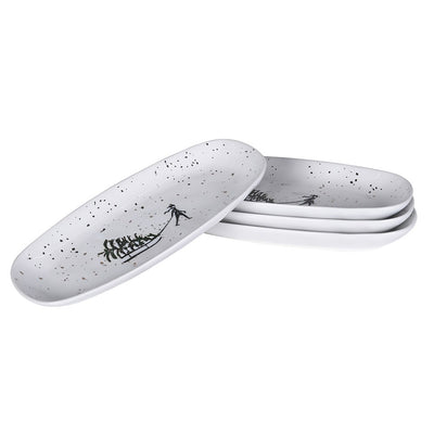 White & Black Speckled Tree Sledge Platter