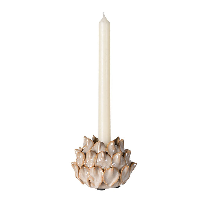 Beige Lotus Ceramic Candle Holder