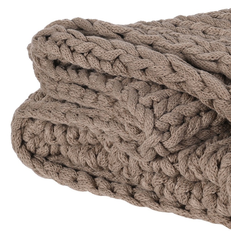 Mocha Chunky Knit Throw