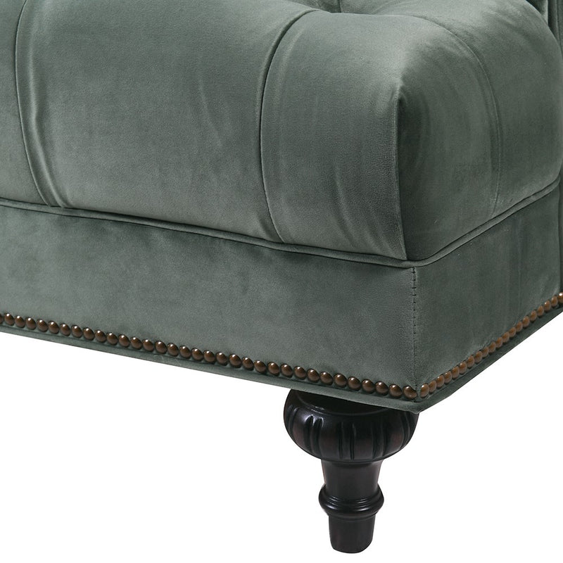 Sage Green Buttoned Sofa