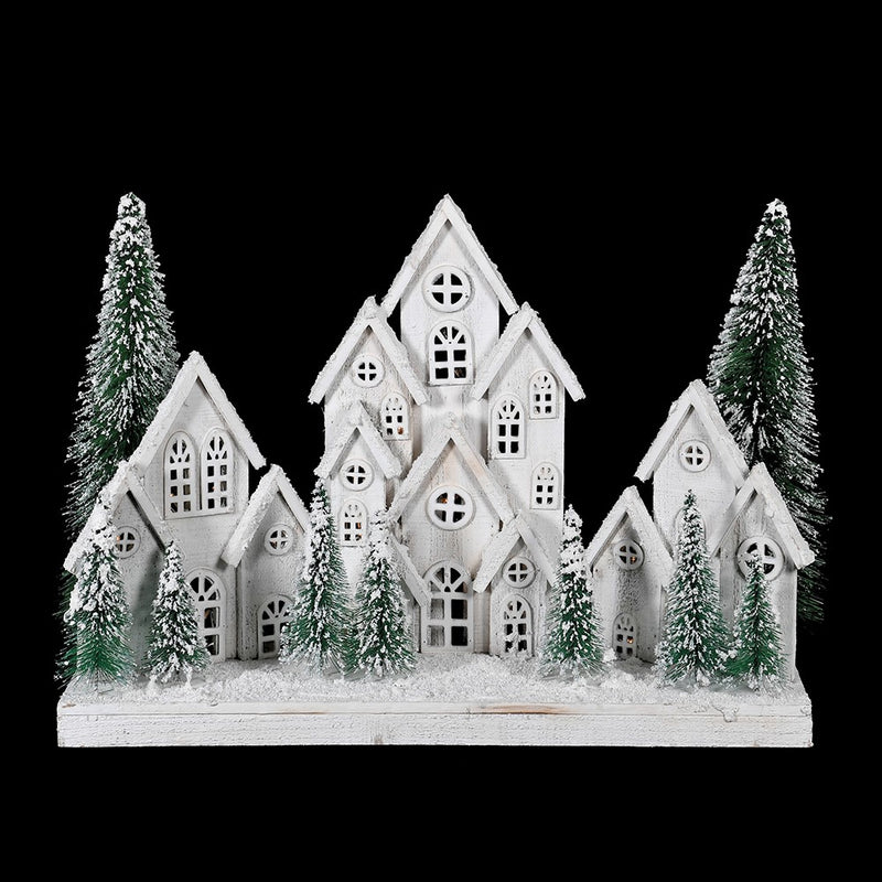 LED Snowy Village Scene