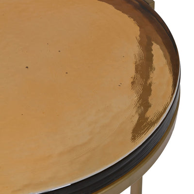 Set of 2 Amber Round Side Tables