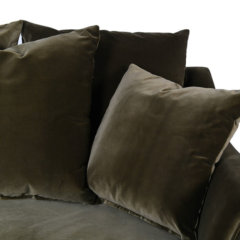 Olive Velvet 3 Seater Sofa