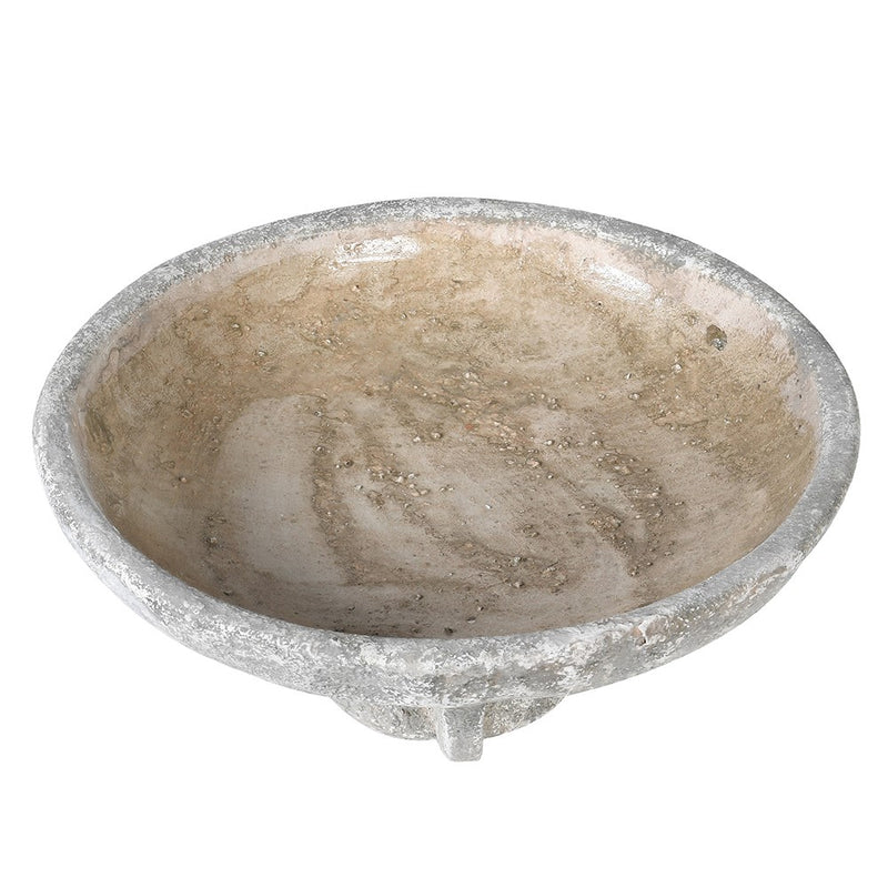 Distressed Footed Cement Bowl