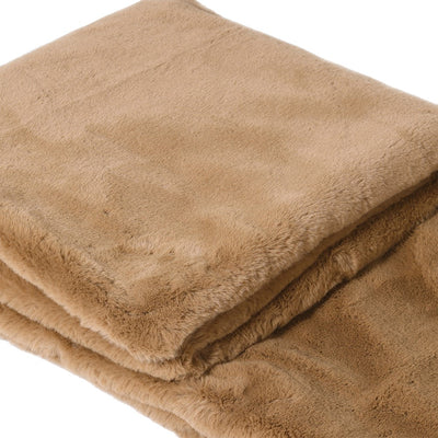 Sand Faux Fur Throw 140x180cm