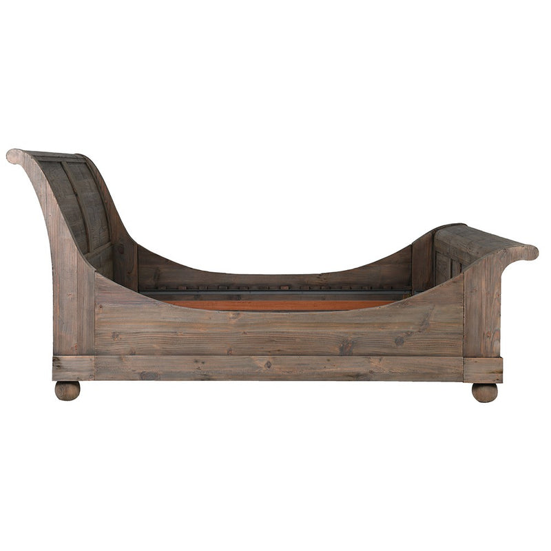 Super King Sleigh Pine Bed