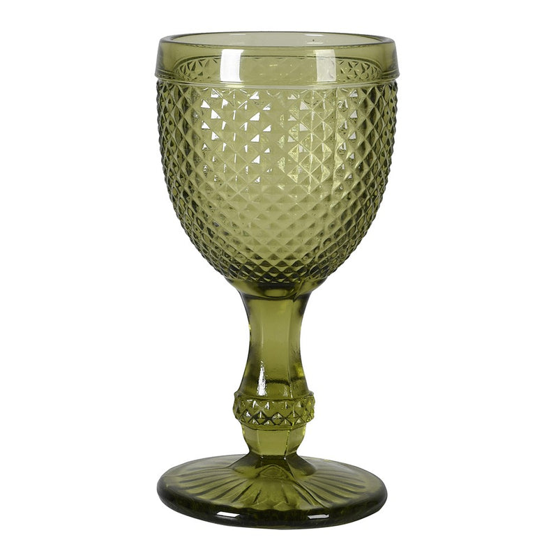 Olive Textured Wine Glass