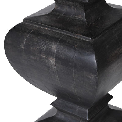 Grey Ornamental Table Lamp W/ Linen Shade