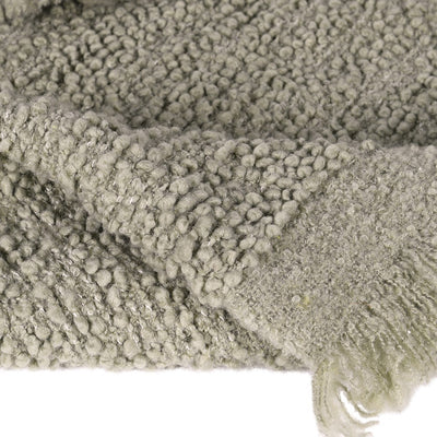 Olive Green Boucle Throw 125x150cm