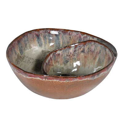 Brown Ombre Glazed Shell Bowl
