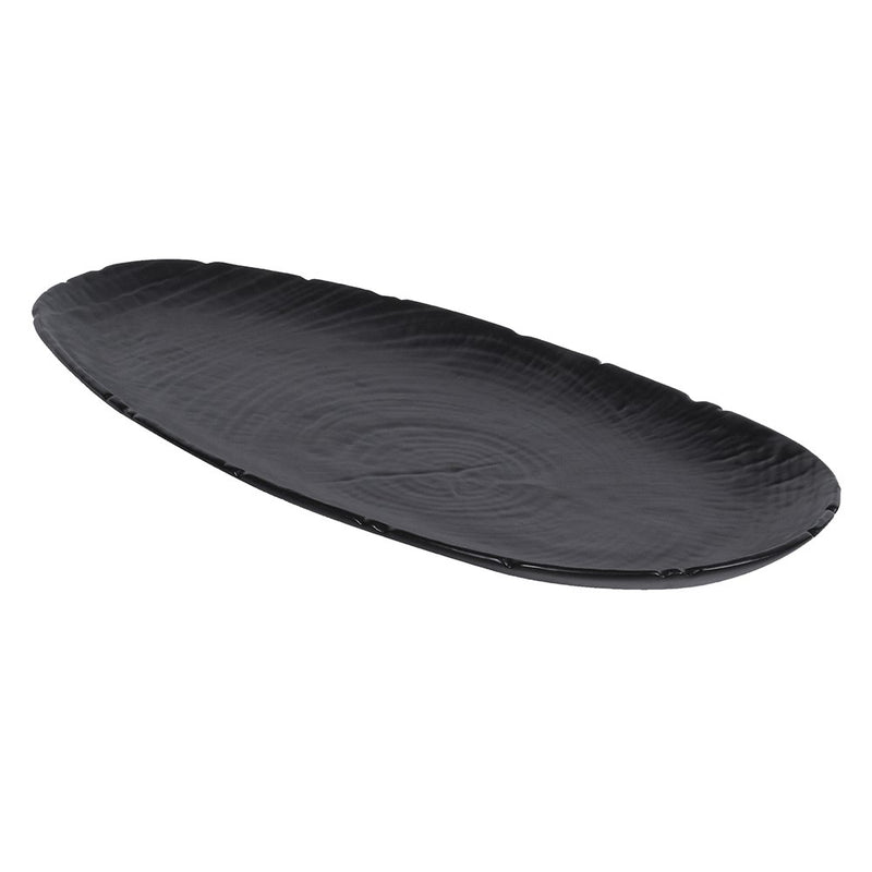 Black Stoneware Oval Serving Plate
