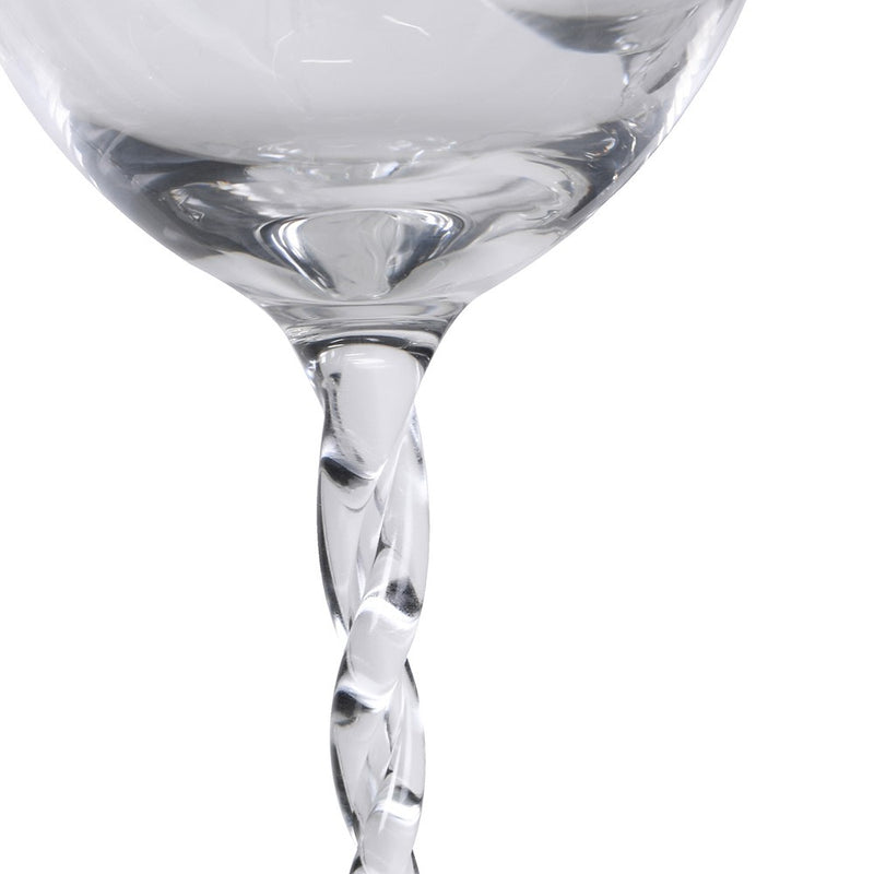 Twisted Stem Clear White Wine Glass