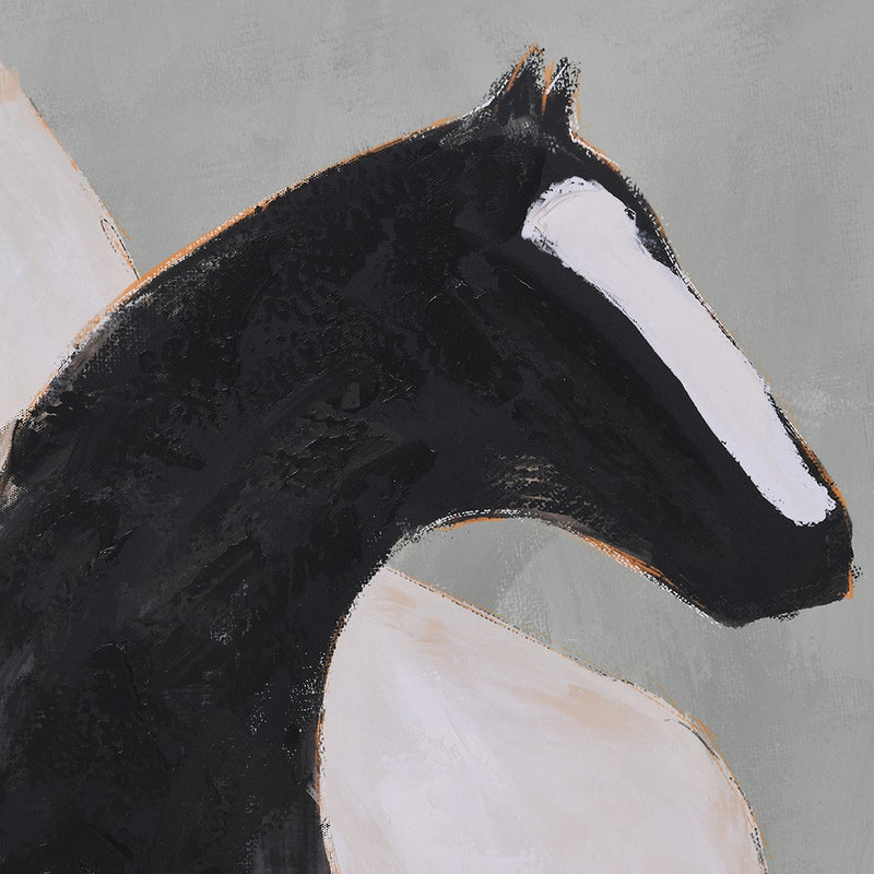 Black & White Stallion Canvas