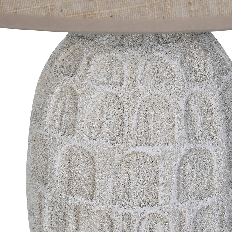 Arch Texture Ivory Table Lamp W/Linen Shade