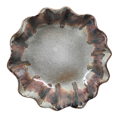 Brown Ombre Glaze Pleated Bowl