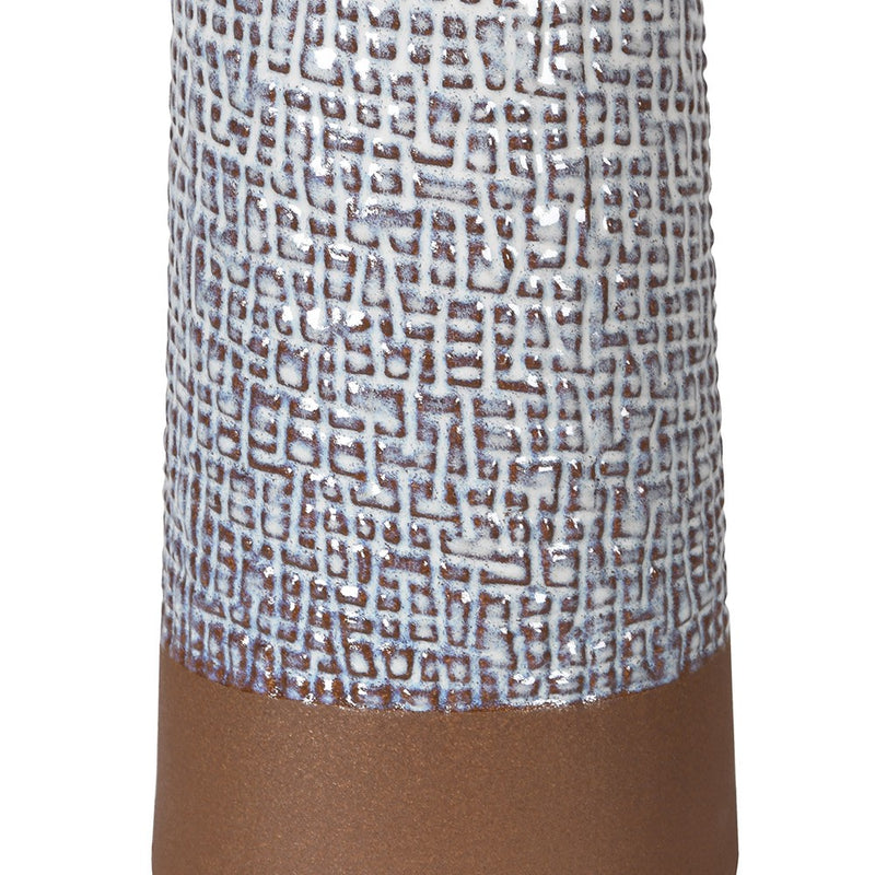 White Aztec Tall Vase