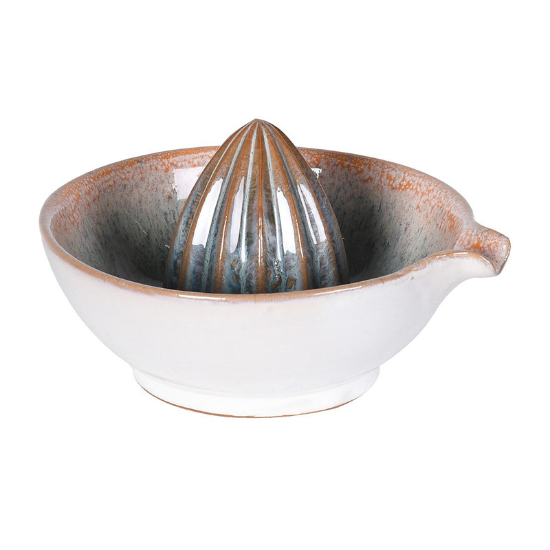 White & Blue Ombre Glazed Ceramic Juicer