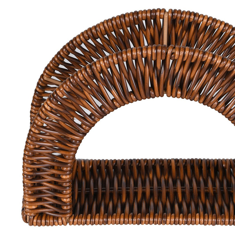 Dark Brown Rattan Effect Letter Holder
