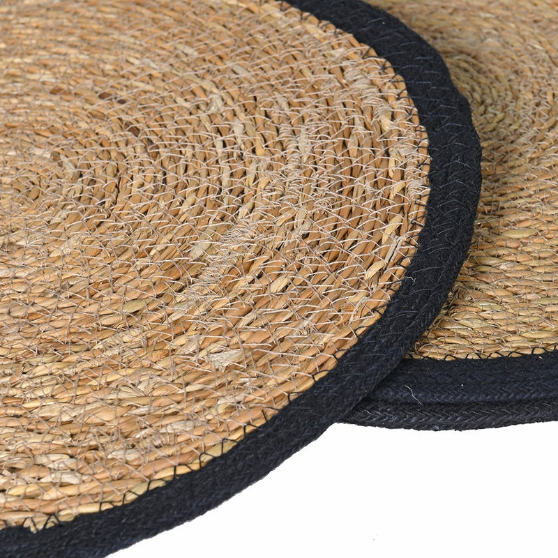 Black & Seagrass Round Placemat