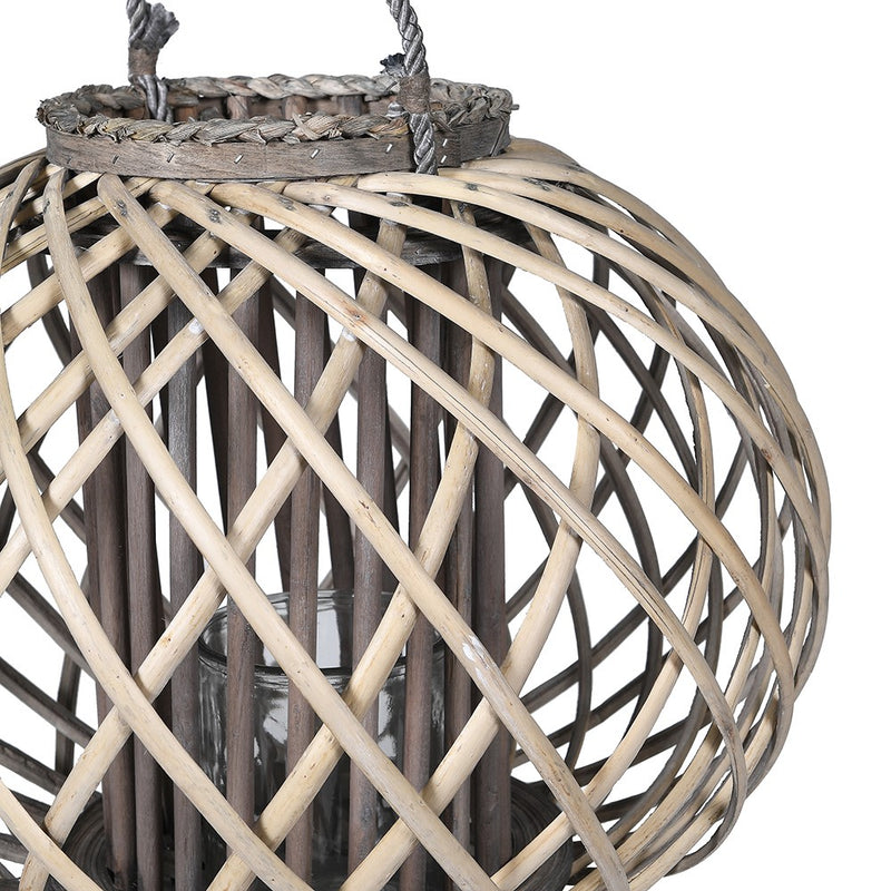 Round Squat Grey Willow Lantern