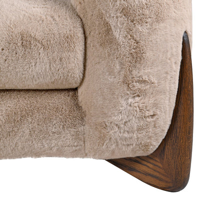 Taupe Faux Sheepskin 3 Seater Sofa