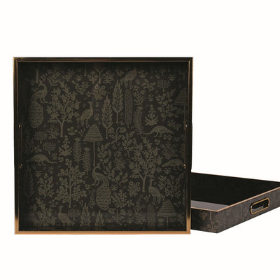 S/2 Olive Classical Garden Pattern Trays