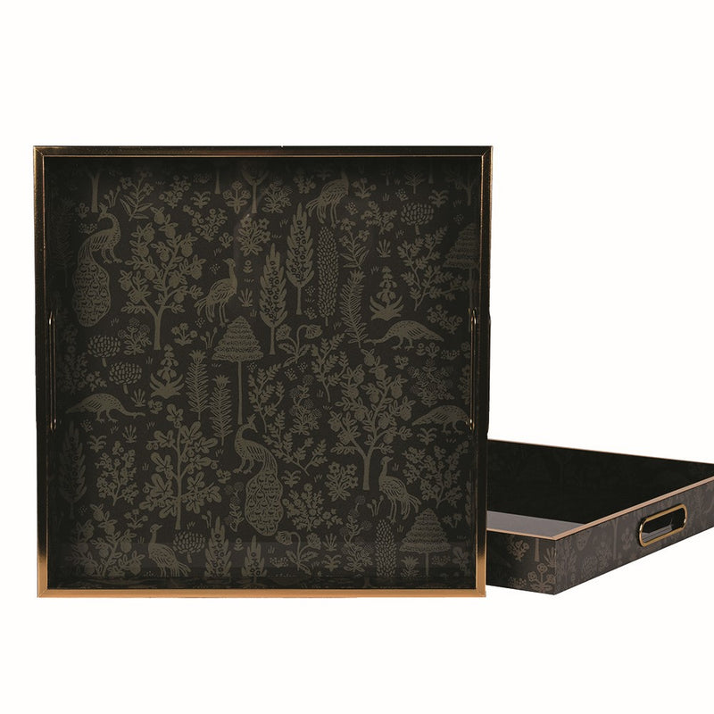 S/2 Olive Classical Garden Pattern Trays